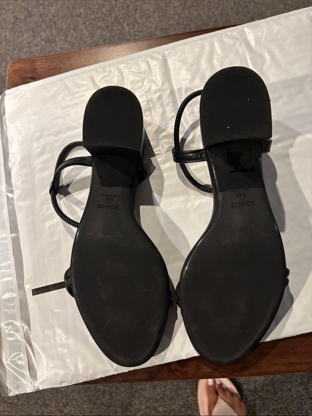 SCHUTZ Black Minimalist Strappy Heeled Sandals - Picture 4 of 4